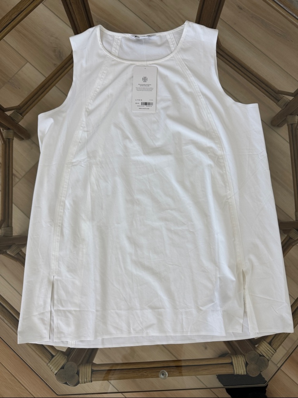 Athleta White zephyr refined Tank LARGE TALL
